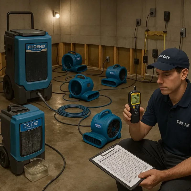 Structural Drying and Dehumidification process in Oley, PA